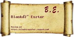 Blaskó Eszter névjegykártya