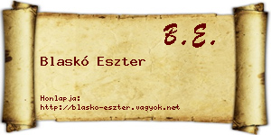 Blaskó Eszter névjegykártya